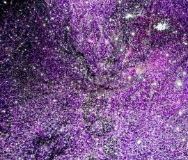 The American Museum of Natural History has on display this extremely large amethyst geode. When zoomed in, it looked like a purple galaxy from far away... amethyst galaxy